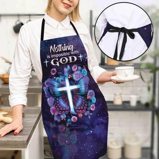 Nothing Is Impossible With God - Apron With Neck Strap