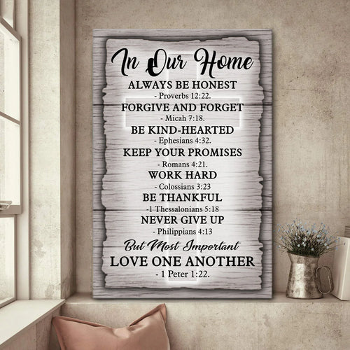 Home Rules Christian - Personalized Canvas
