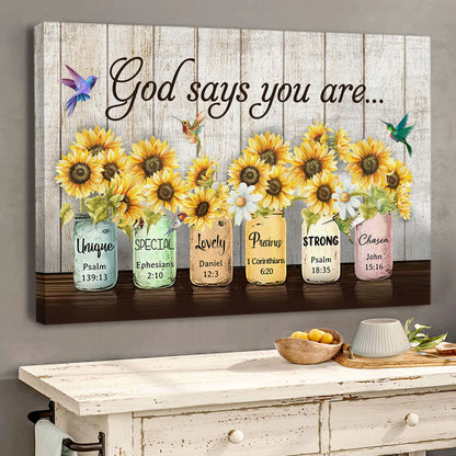 God Says You Are - Personalized Canvas