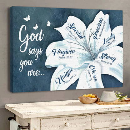 God Says You Are  - Personalized Canvas