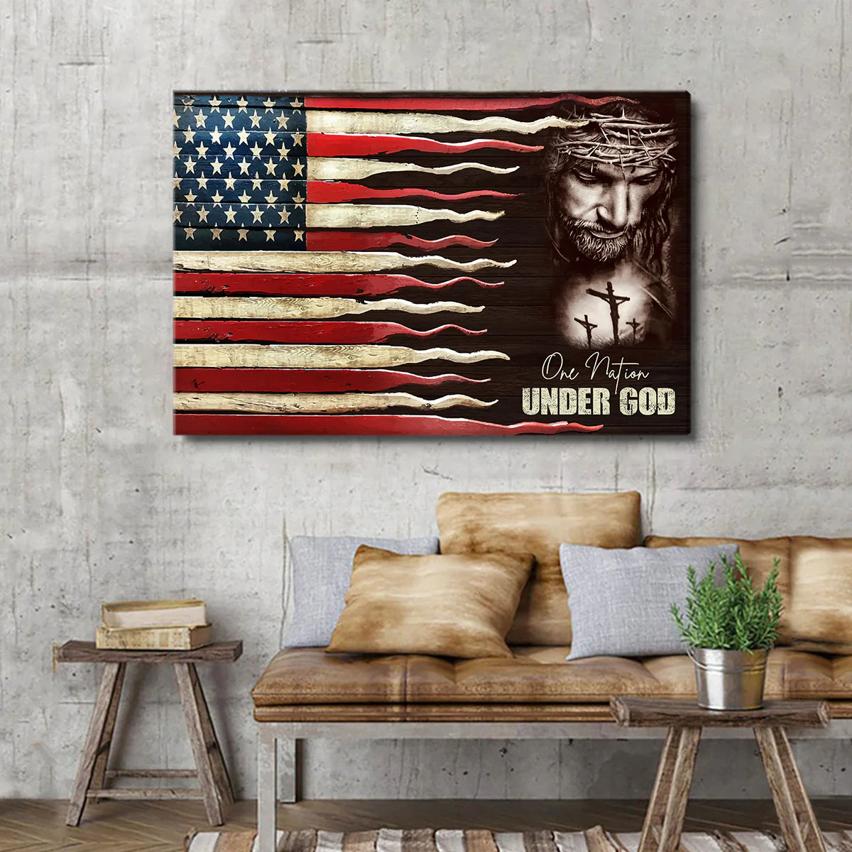 One Nation Under God - Personalized Canvas