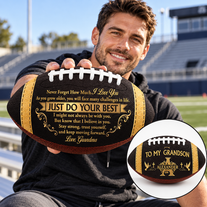 To My Grandson, Gift For Grandson | Personalized Football