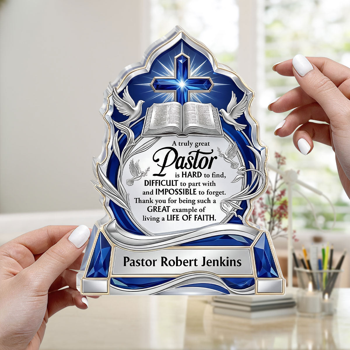 A Truly Great Pastor | Personalized Custom Shaped Acrylic Plaque