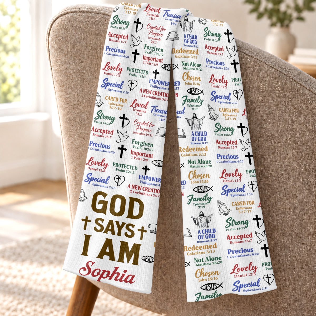 God Says I Am, Gift For Women | Personalized Scarf