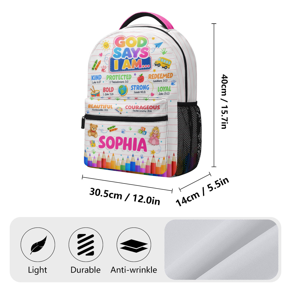 God Says I Am Back To School | Personalized Backpack