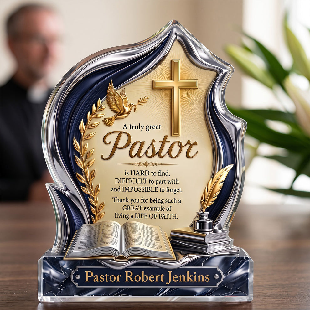 A Truly Great Pastor, Gift For Pastor | Personalized Custom Shaped Acrylic Plaque