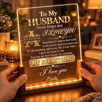 Never Forget That I Love You, Gift For Husband - Personalized Night Light