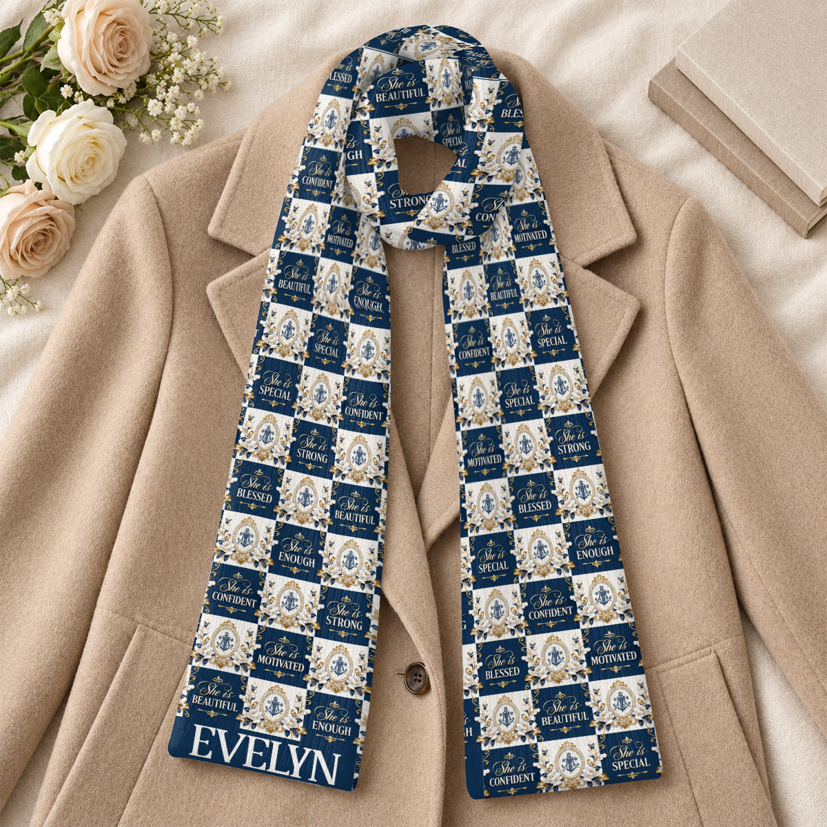 She Is Blessed, Gift For Her | Personalized Scarf