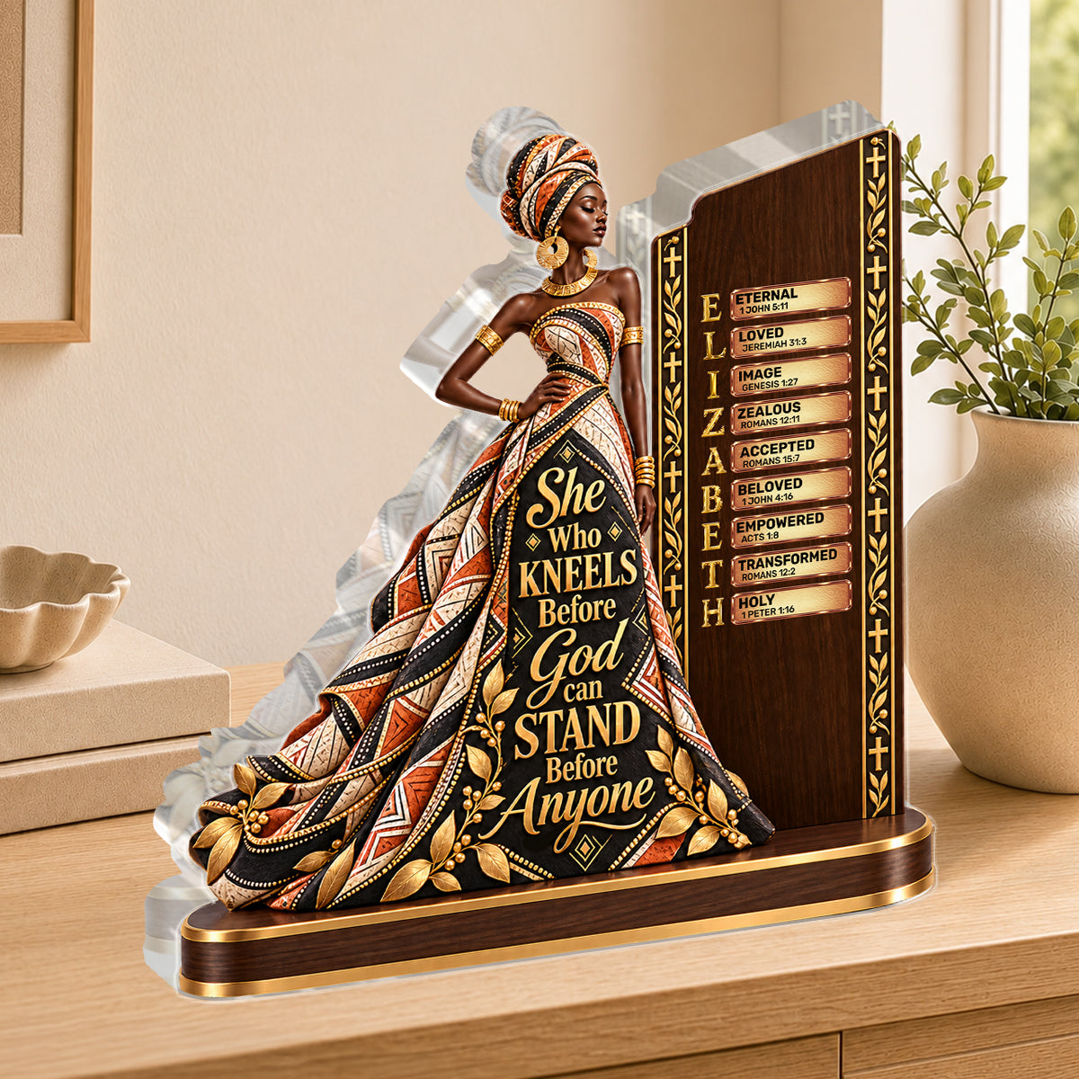 She Who Kneels Before God, Gift For Women | Personalized Custom Shaped Acrylic Plaque