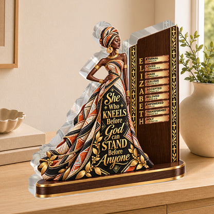 She Who Kneels Before God, Gift For Women | Personalized Custom Shaped Acrylic Plaque