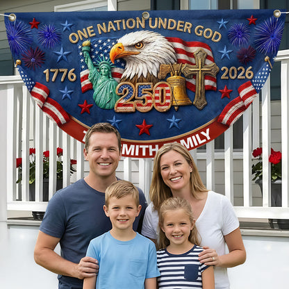 One Nation Under God - Personalized Non-Pleated Fan Flag