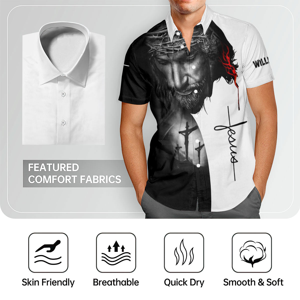 Faith Over Fear, Gift of Courage | Personalized Hawaiian Shirt