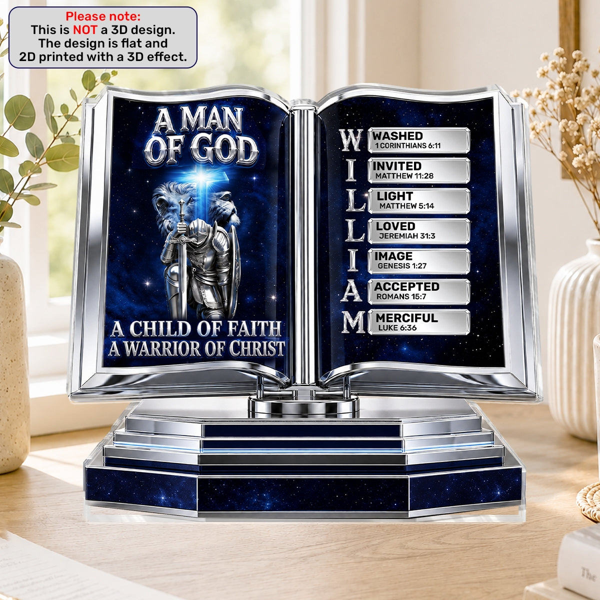 Man Of God, Gift For Men | Personalized Custom Shaped Acrylic Plaque
