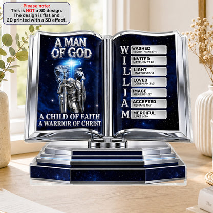 Man Of God, Gift For Men | Personalized Custom Shaped Acrylic Plaque