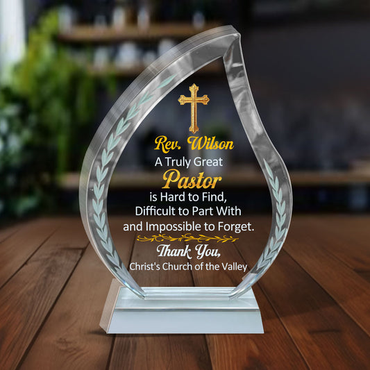 A Truly Great Pastor, Gift For Pastor | Personalized Custom Shaped Squared Acrylic Plaque