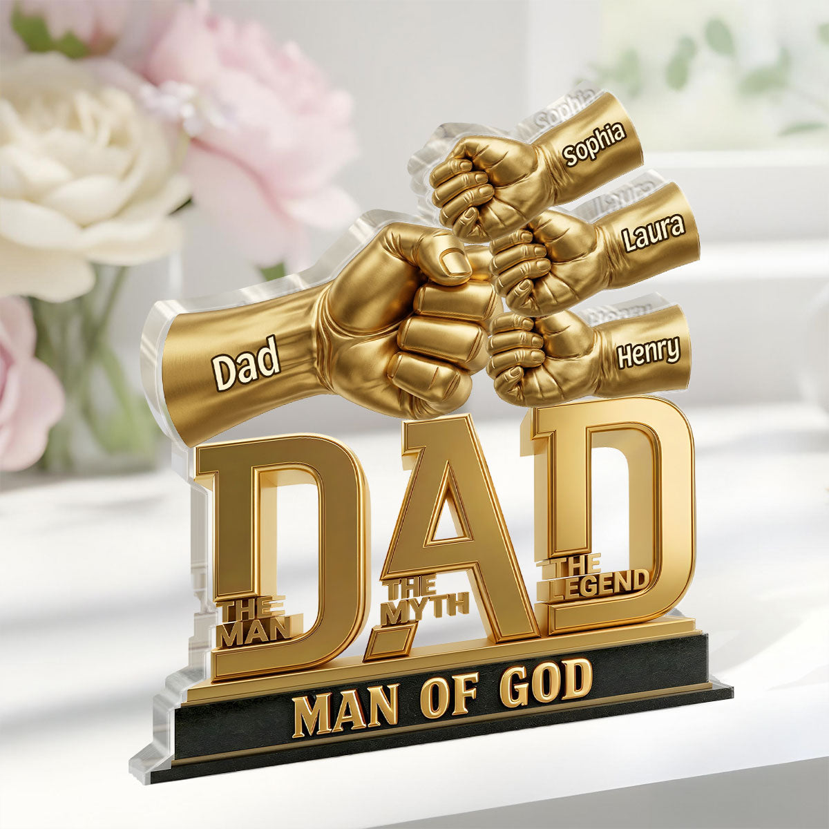 Dad The Man The Myth The Legend | Personalized Custom Shaped Acrylic Plaque