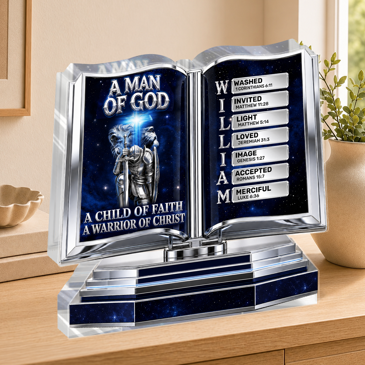 Man Of God, Gift For Men | Personalized Custom Shaped Acrylic Plaque