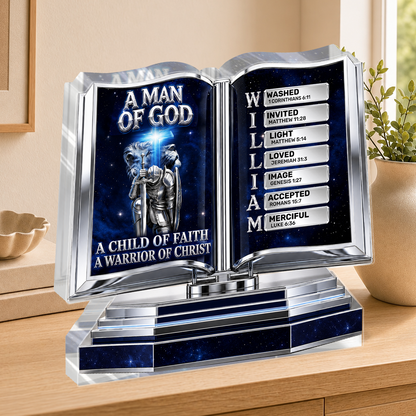 Man Of God, Gift For Men | Personalized Custom Shaped Acrylic Plaque