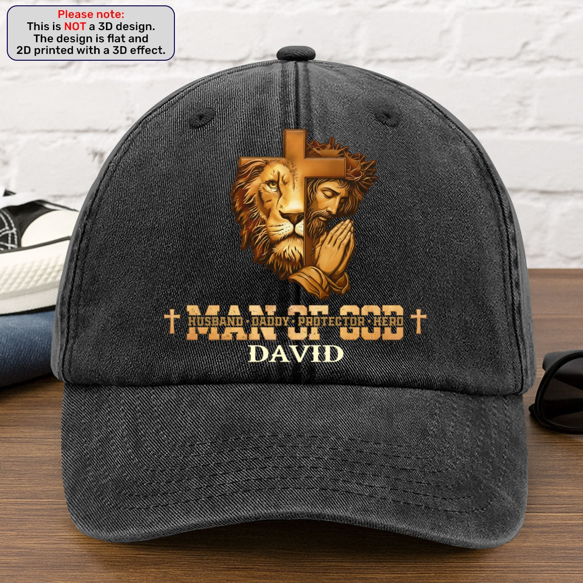 Man Of God | Personalized Vintage Washed Denim Cap