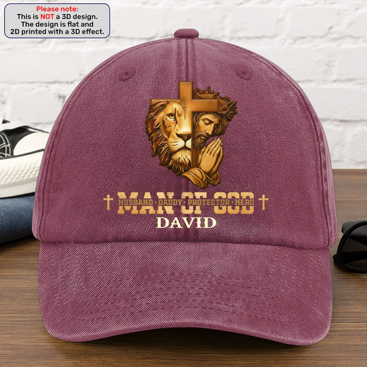 Man Of God | Personalized Vintage Washed Denim Cap