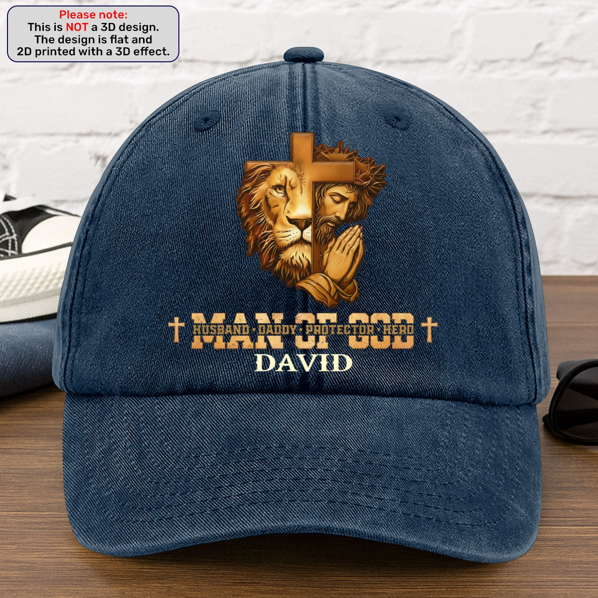 Man Of God | Personalized Vintage Washed Denim Cap