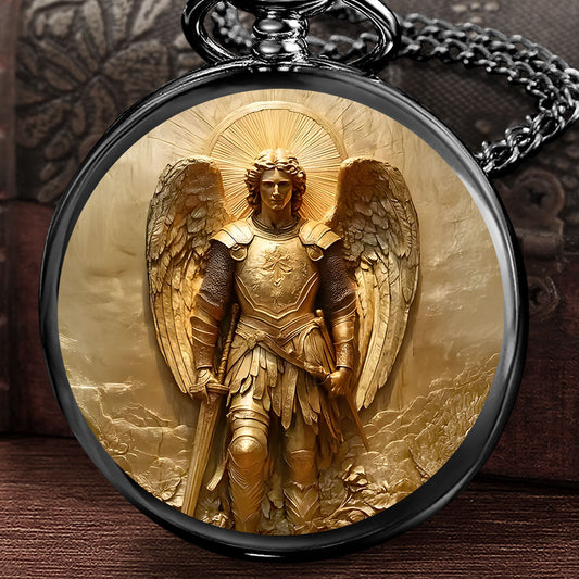 Archangel Michael Heaven’s Guardian, Gift For Him - Pocket Watch