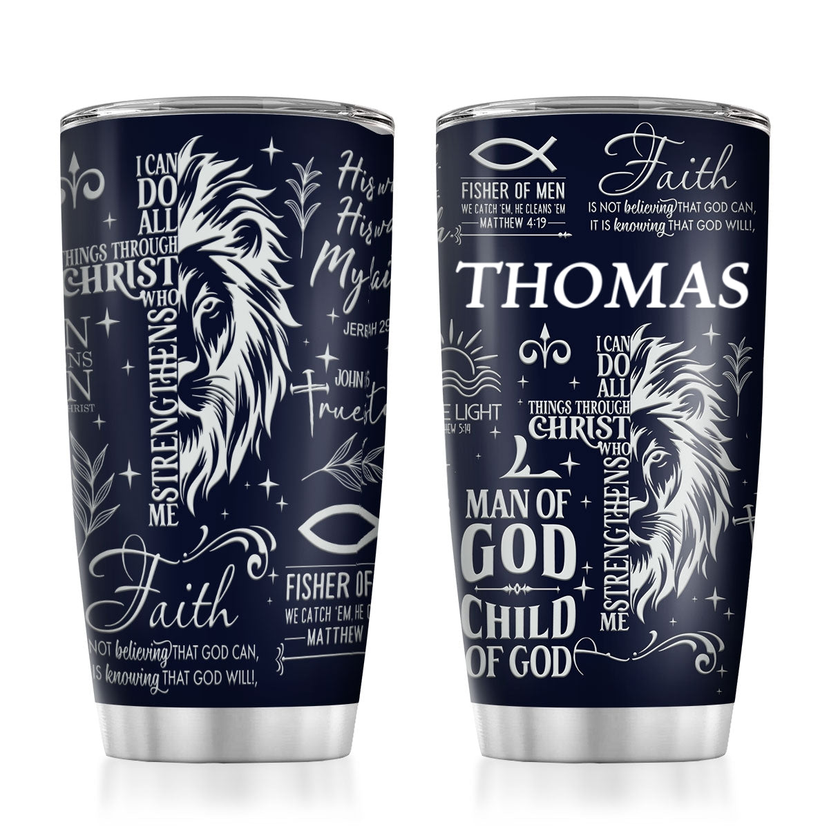 Man Of God Gift For Dad Husband Son | Personalized Stainless Steel Tumbler