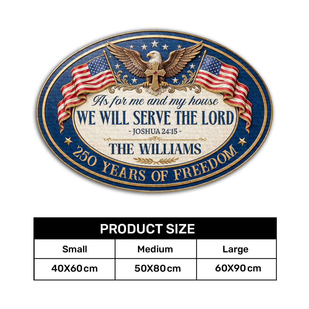 We Will Serve The Lord - Personalized Custom Shape Doormat