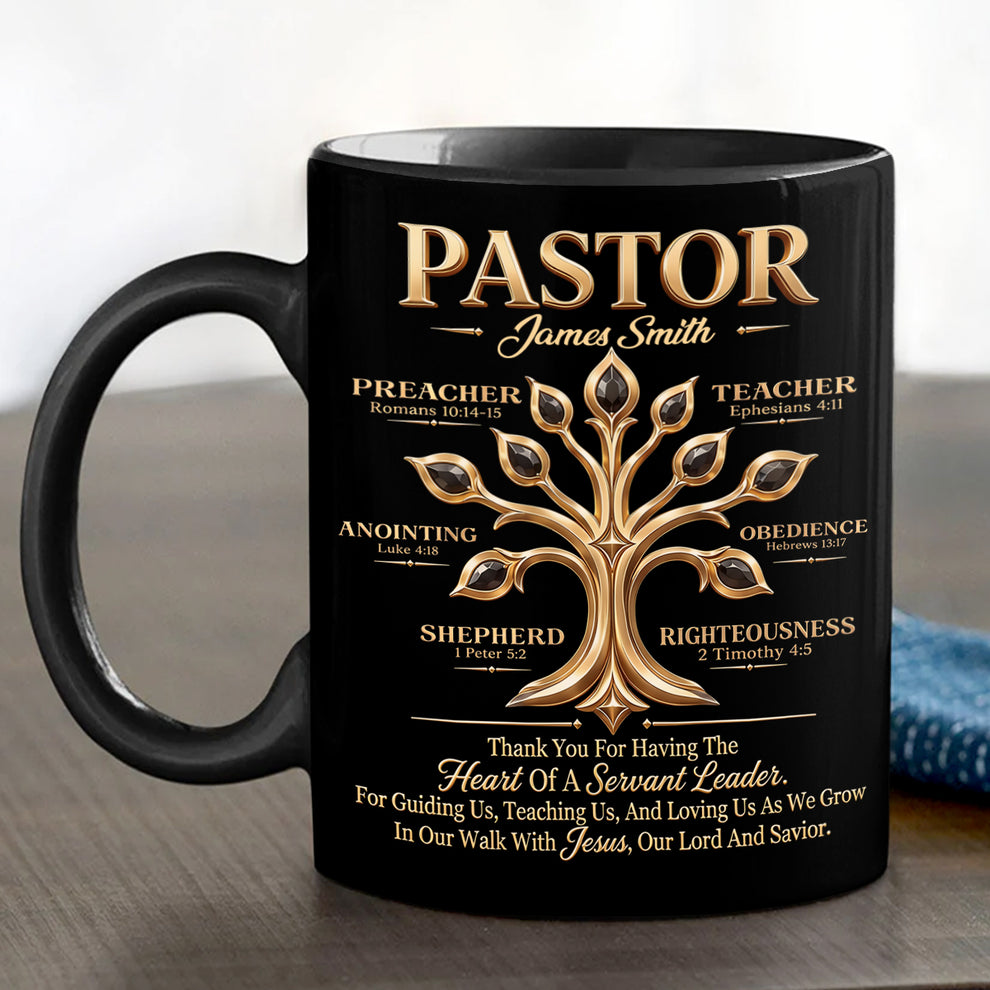 My Preacher, Teacher, & Shepherd, Gift For Pastor | Personalized Ceramic Coffee Mug