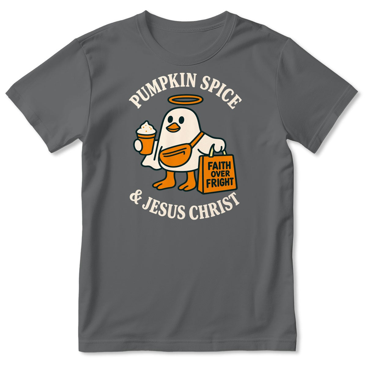 Pumpkin Spice And Jesus Christ Faith Over Fright, Gift For Christian Women - 2D Unisex T-shirt