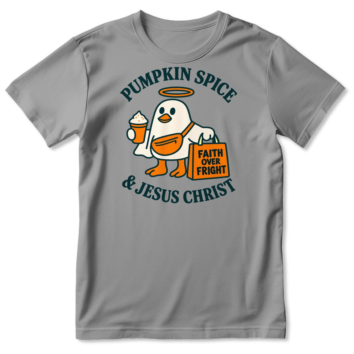 Pumpkin Spice And Jesus Christ Faith Over Fright, Gift For Christian Women - 2D Unisex T-shirt