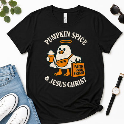 Pumpkin Spice And Jesus Christ, Gift For Christian Fall Lovers - 2D Unisex Premium T-shirt