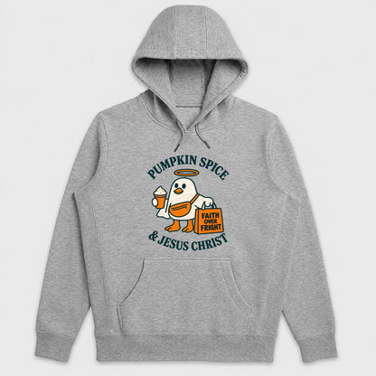 Pumpkin Spice And Jesus Christ, Gift For Christian Fall Lovers - 2D Unisex Hoodie