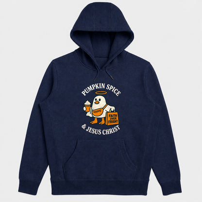 Pumpkin Spice And Jesus Christ, Gift For Christian Fall Lovers - 2D Unisex Hoodie
