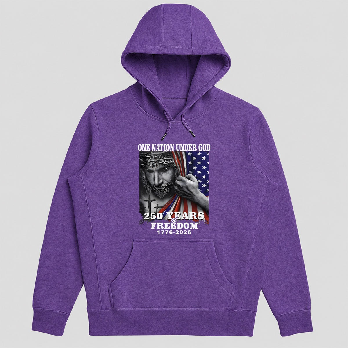 One Nation Under God 250 Years Of Freedom, Patriotic Christian Gift - 2D Unisex Hoodie