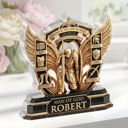 Blessed Be The Lord My Rock, Christian Gift For Believers | Personalized Custom Shaped Acrylic Plaque