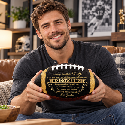 To My Grandson, Gift For Grandson | Personalized Football