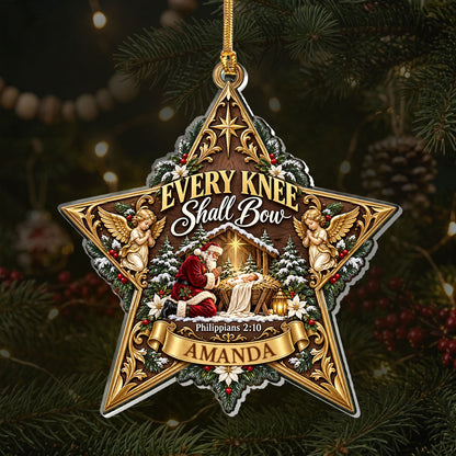 Every Knee Shall Bow, Gift For Loved One | Personalized 1-Layer Acrylic Ornament
