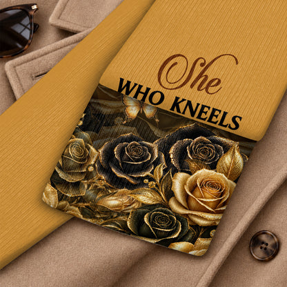 She Who Kneels Before God Can Stand Before Anyone, Gift For Women | Personalized Scarf