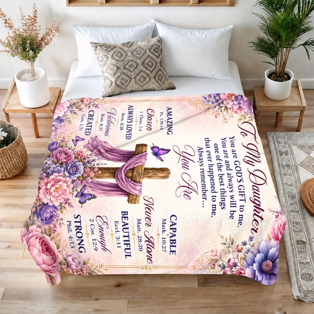 Words Of Blessing For My Daughter, Gift For Daughter | Personalized Fleece Blanket