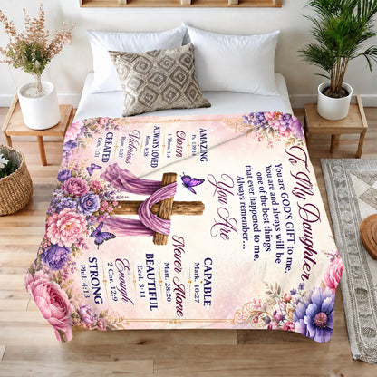Words Of Blessing For My Daughter, Gift For Daughter | Personalized Fleece Blanket