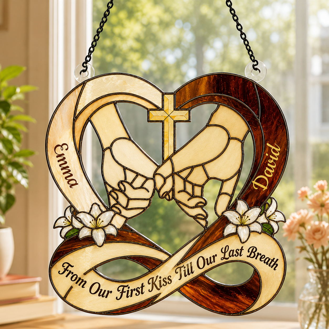 God Knew My Heart Needed You, Gift of Connection | Personalized Acrylic Suncatcher