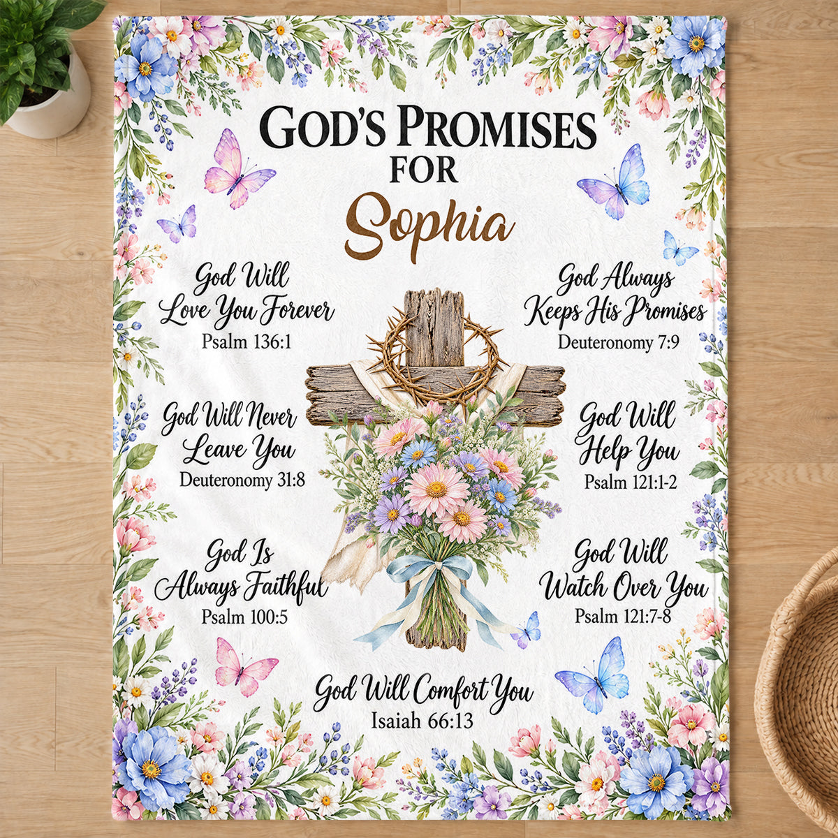 Gods Promises, Gift For Loved One | Personalized Fleece Blanket