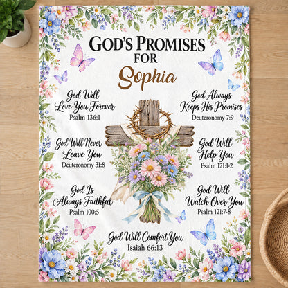 Gods Promises, Gift For Loved One | Personalized Fleece Blanket