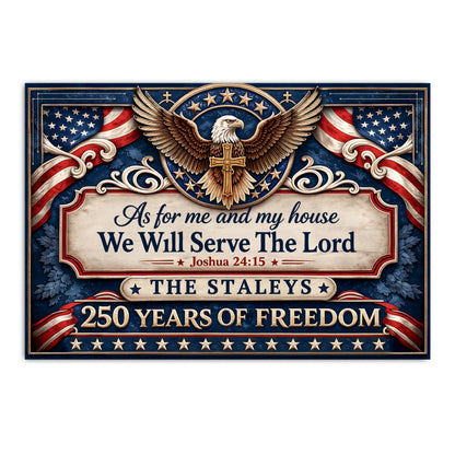 As For Me And My House We Will Serve The Lord - Personalized Doormat