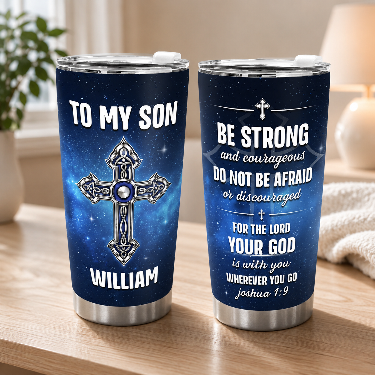 To My Son Do Not Be Afraid, Isaiah 41:10 | Personalized Stainless Steel Tumbler