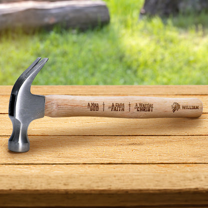 A Man Of God | Personalized Wooden Hammer