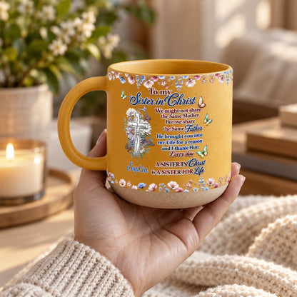 To My Sister In Christ, Gift For Sister | Personalized Pottery Mug