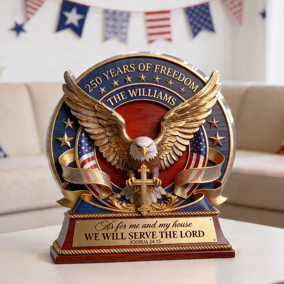 We Will Serve The Lord - Personalized Custom Shaped Acrylic Plaque
