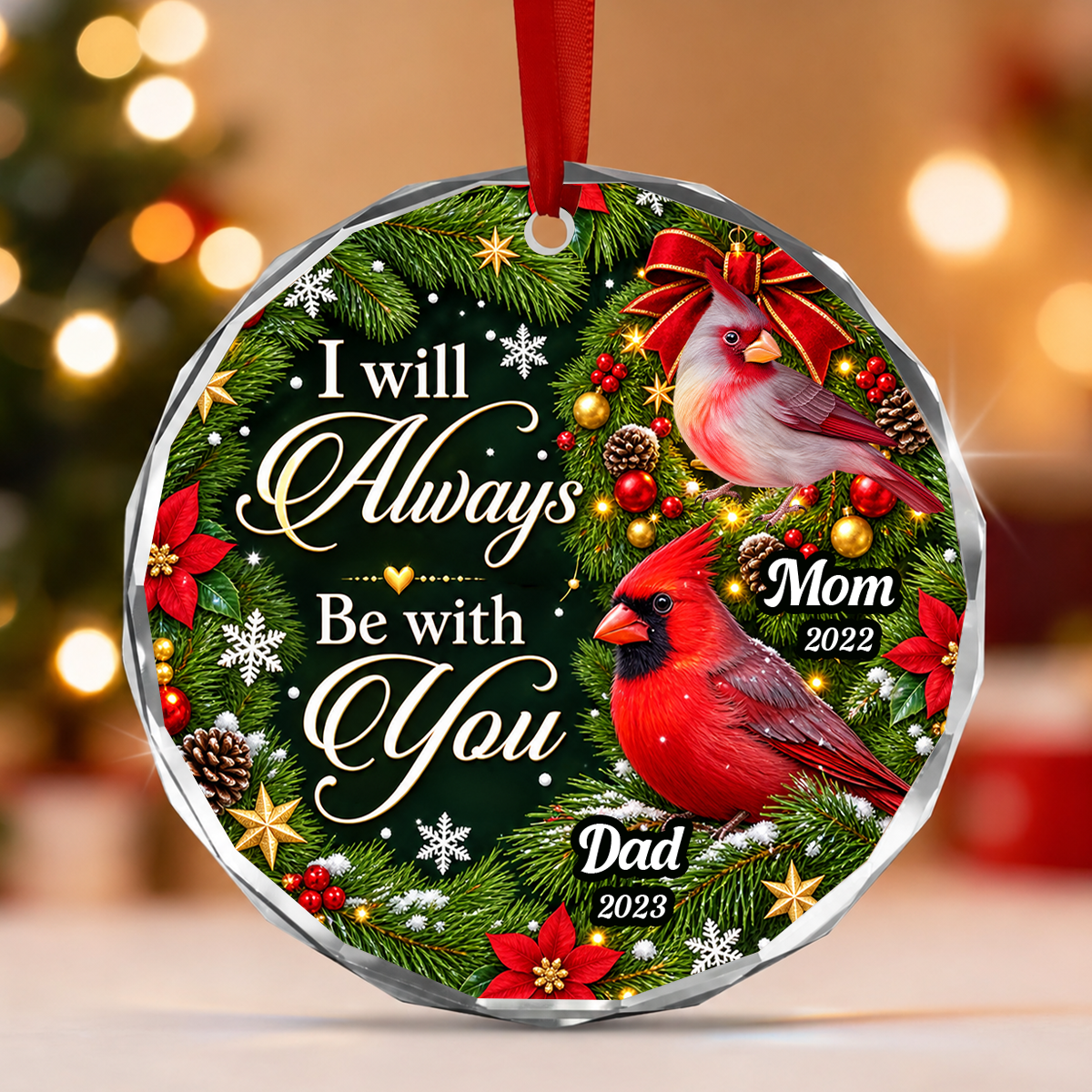 I Know Heaven Is A Beautiful Place For Loss Of Mom Dad, Memorial Gift For Mom Or Dad - Personalized Heart Shaped Glass Ornament